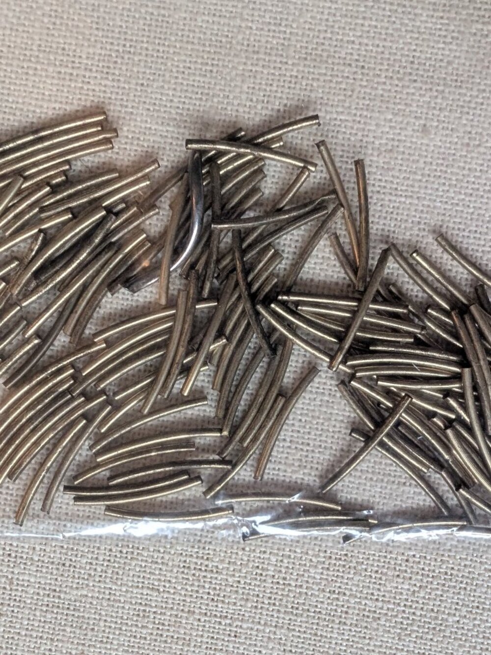 Vintage Lot of brass tube beads #4